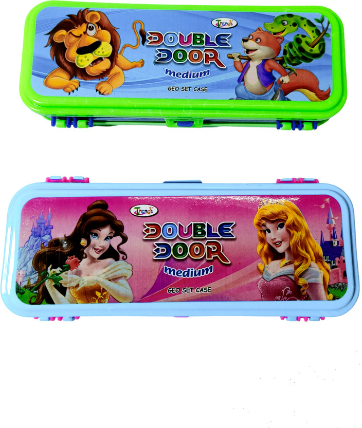 Pencil Storage Two Sided Pencil Box Smile Stickers Printed Double