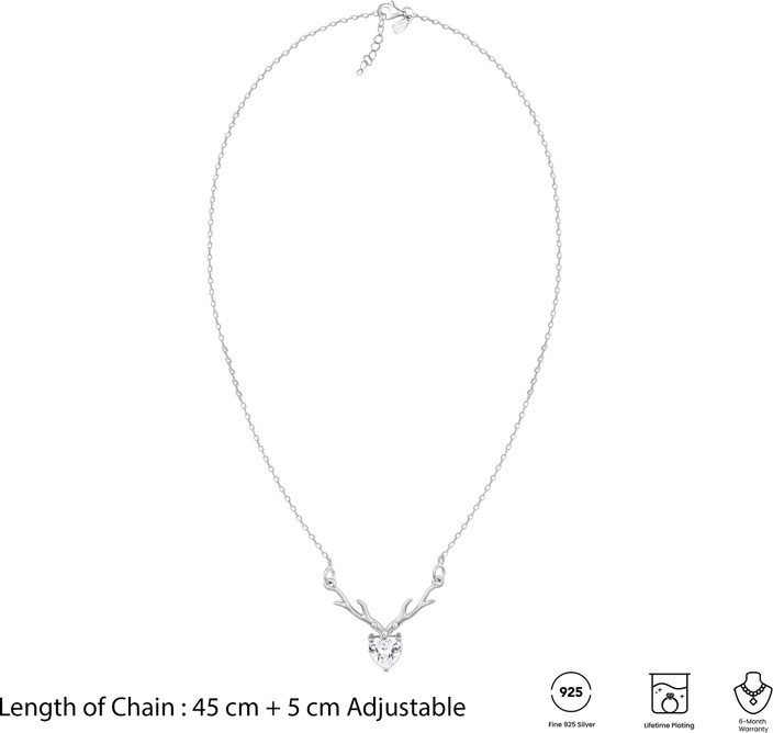 ●TATIANA● Silver 925 Deer Heart String Necklace NZ2107 500 GIVA 925 Silver Anushka Sharma Deer Heart Necklace|Lifetime