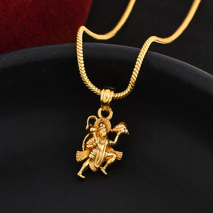 Hanuman Ji Gold Locket Boys Bhakt Hanuman Pendant In Pure Silver