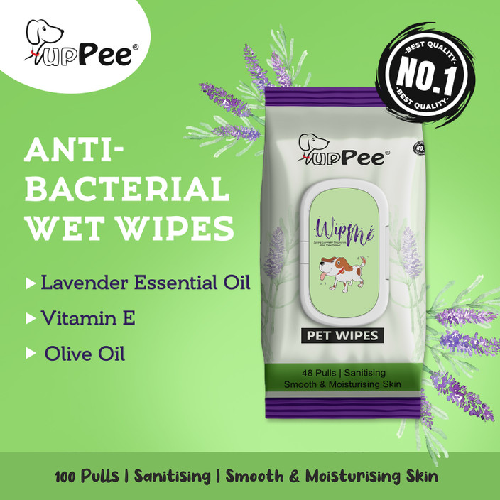 puppee Pet Wet Small Adult Pets With Lavender Essential Oil, Vitamin E  Olive Oil Pet Ear Eye Wipes - Main Image