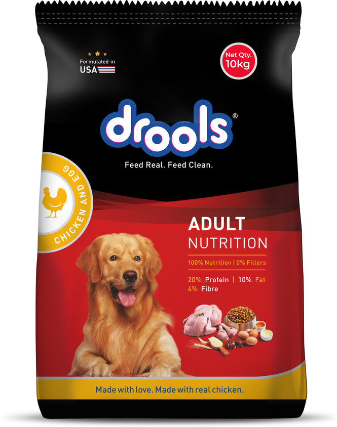 Drools Top 10 Dog Foods 2019 Drools Real Chicken Egg 10 Kg Dry - Main Image