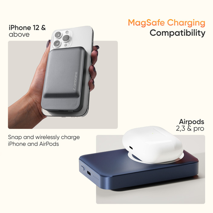Ambrane Iphone 12 Magsafe Power Bank Ambrane 10000 MAh 22 W