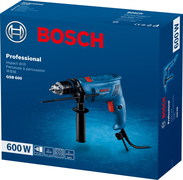BOSCH GSB 600 Professional Corded Electric Impact Drill, 3,000 rpm