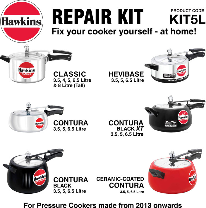 Cooker Whistle Hawkins Pressure Cooker Litre Rubber Hawkins KIT5L