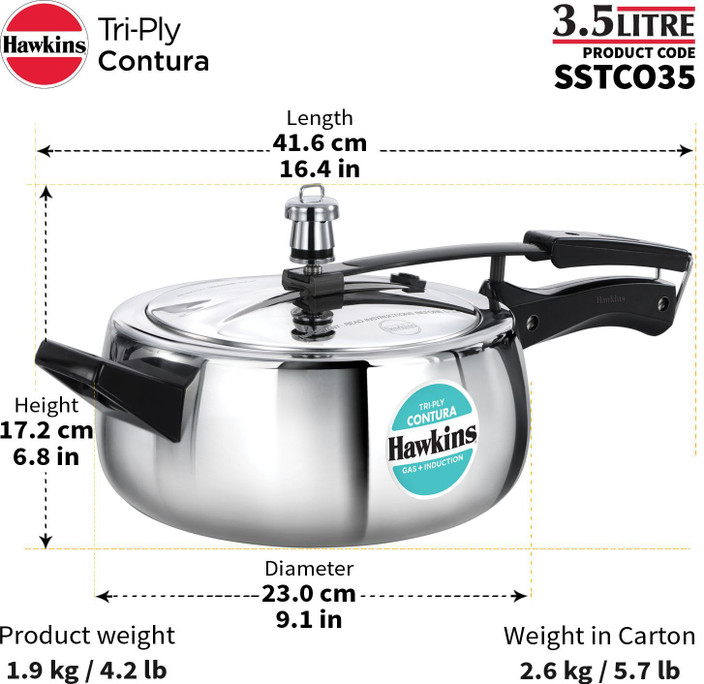 Hawkins Triply Stainless Steel Contura (SSTCO35) L Inner Lid