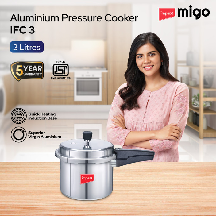 Impex Aluminium Cooker Impex IPC 5C3 Aluminium Pressure Cooker