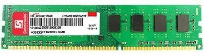 Simmtronics Ram Ddr3 1600 4gb Laptop Laptop Ram Ddr3 Sdram 4gb - Main Image