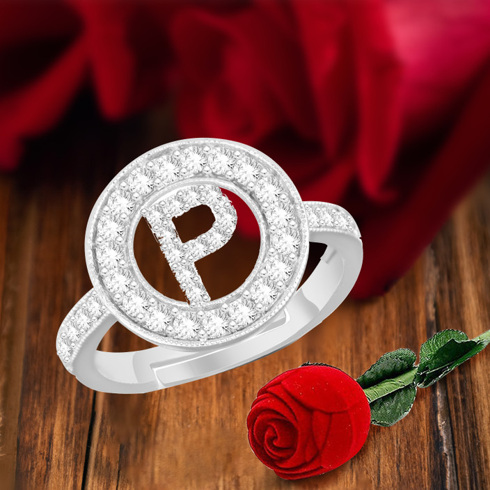 Meenaz Rings D Name Gold Ring MEENAZ RIngs For Girls Women