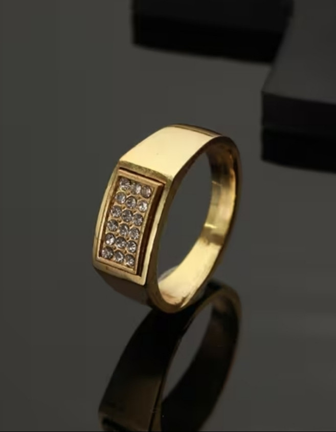 Vipunj STYLISH RINGS Brass Zircon Gold Plated Ring