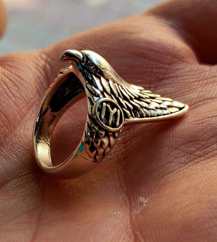 Shopping Dust Ertugrul Eagle ring Ertugrul Ghazi Turkish Ring for Boy girl IYI Ring for Men Stainless Steel Silver Plated Ring