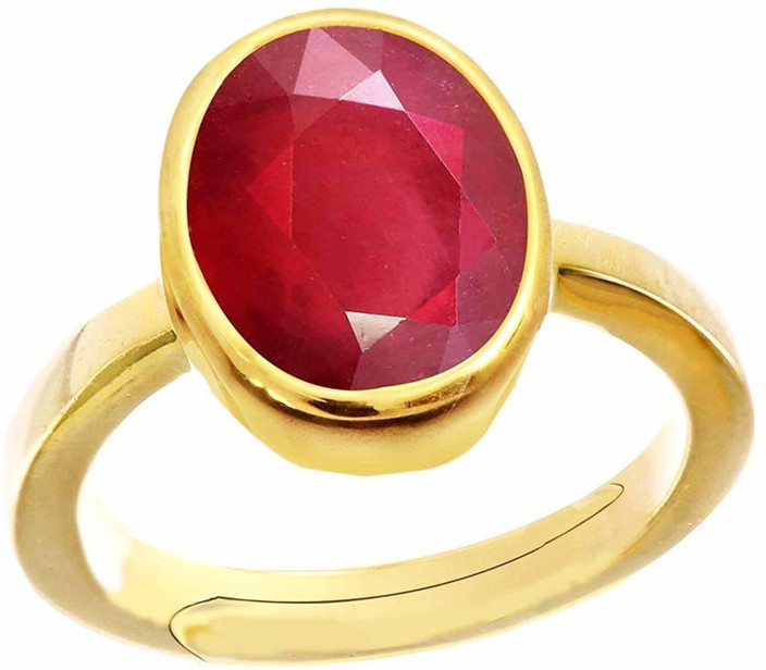 CHIRAG GEMS Carat Ruby/Manik Ring Certified Panchdhatu