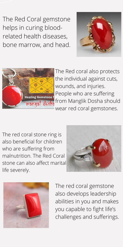 Chopra Gems Red coral ring natural original gemstone moonga