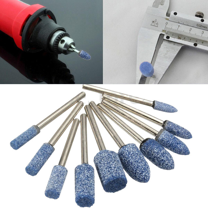50 Meules à Queue 4 Mm Pierre Abrasive – Set Affûtage Polissage Dremel Rotatif Métal Bois Plastique