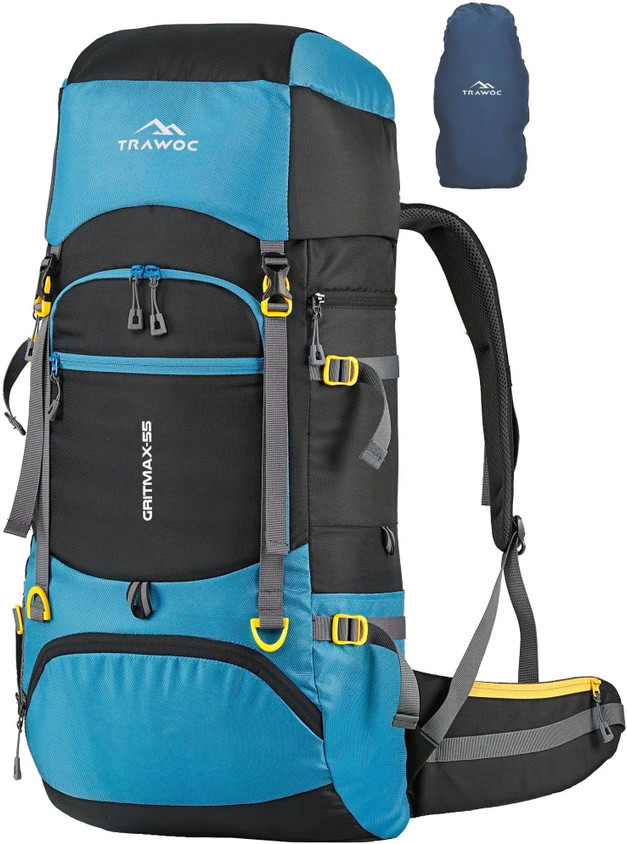 TRAWOC GRITMAX 55L Travel Backpack Front Top Open for Hiking Trekking Bag  Rucksack 55 L