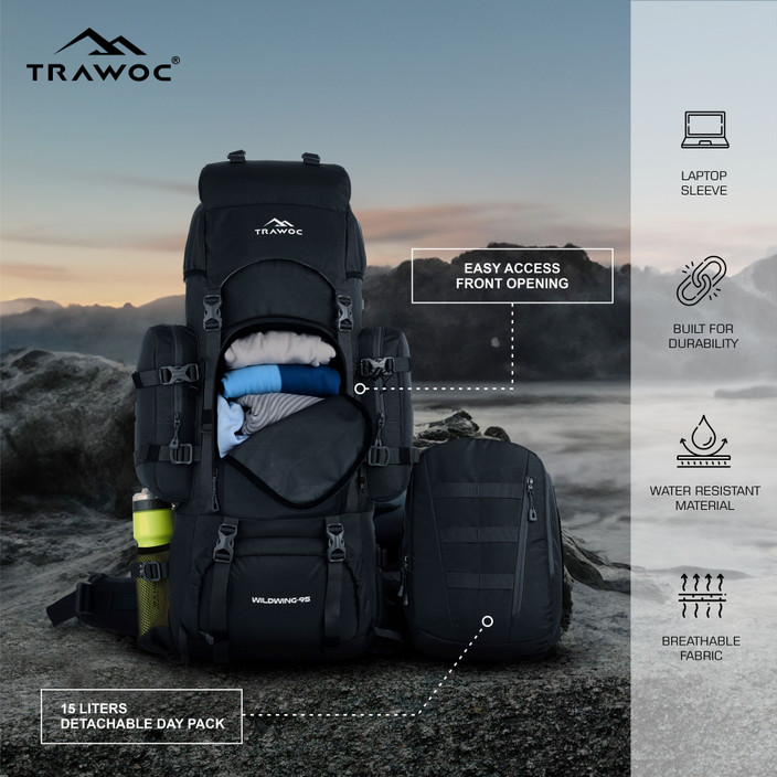 Travel Pack With Detachable Daypack Endeavour 70L 10L Travel Pack