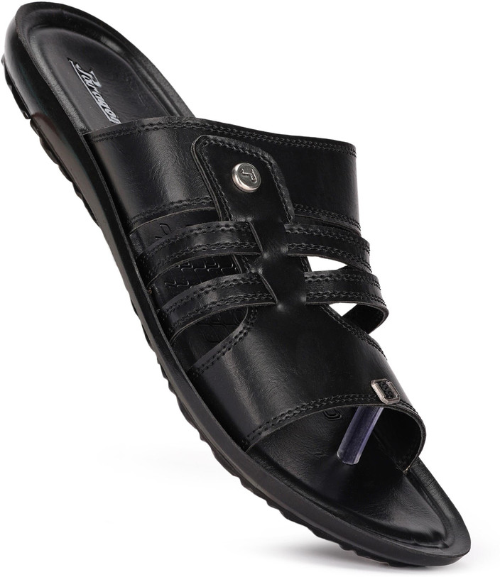 Paragon PUK2228G Men's Slip-on Black Sandals for Men Comfortable