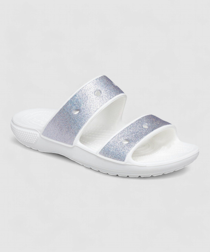 silver crocs sandals
