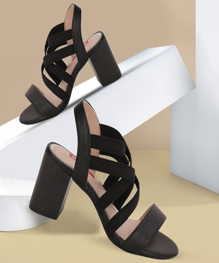 Heel Sandals Black Sandals Flipkart Footwear Block Heels Flipkart