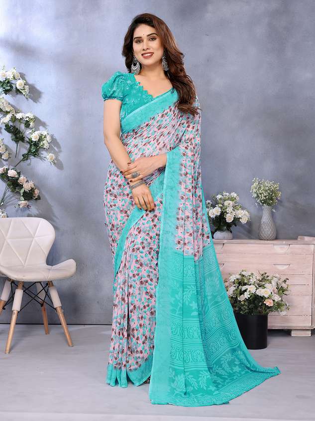Lightweight georgette saree pastel