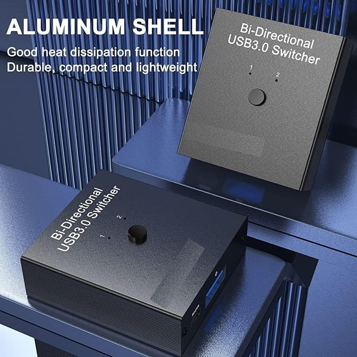 Switch USB 3.0 SGEYR - Commutatore 2 Ingressi 4 Uscite, Per Tastiera, Mouse, Scanner Tra 2 PC - Foto 7