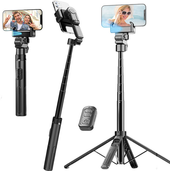 Hold up Gimbal Stabilizer for Smartphone, 2-Axis Auto Face Tracking Selfie  Stick with Tripod,360°Rotation with Wireless Remote Bluetooth Selfie Stick