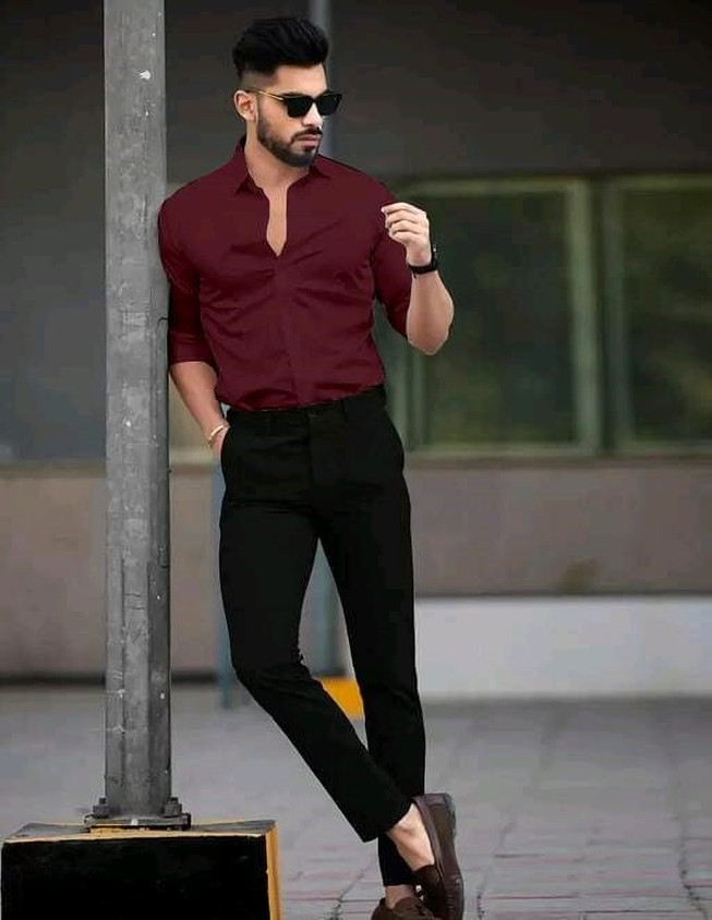 Matching Jeans Maroon Red Shirt Matching Pant Uvwholesale Men