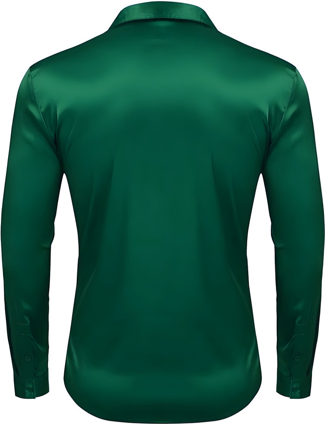 BABIRUSA Men Solid Formal Green Shirt