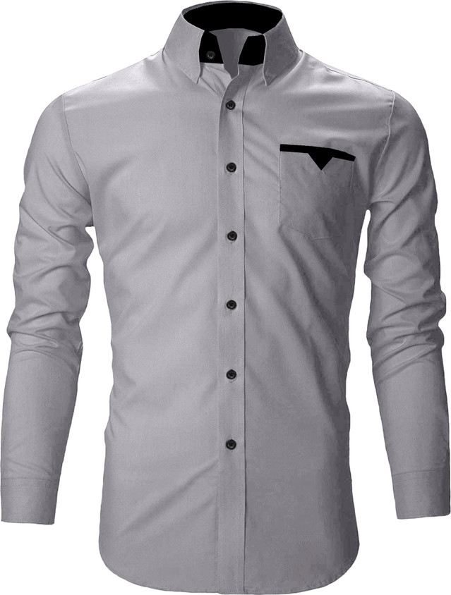 ZARA STAR Men Solid Casual Blue Shirt