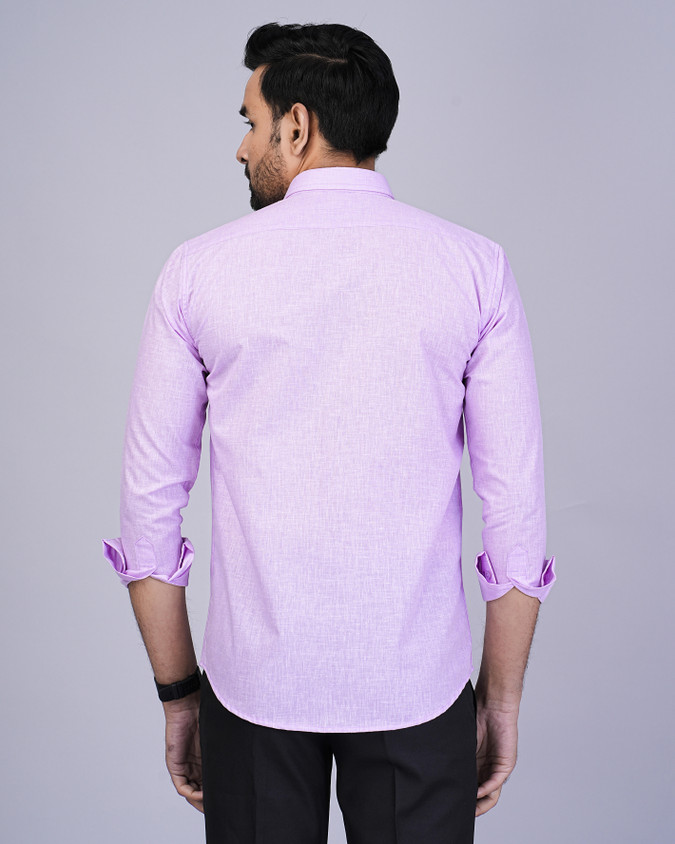 BlackLilly Men Solid Formal Purple Shirt