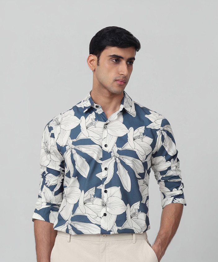 Mens Shirts Mufti Shirts Flipkart MUFTI Men Floral Print Casual Dark