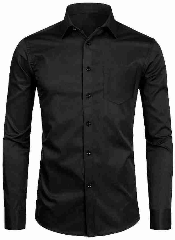 AITAVIKOVERSEAS Men Solid Casual Black Shirt Buy AITAVIKOVERSEAS