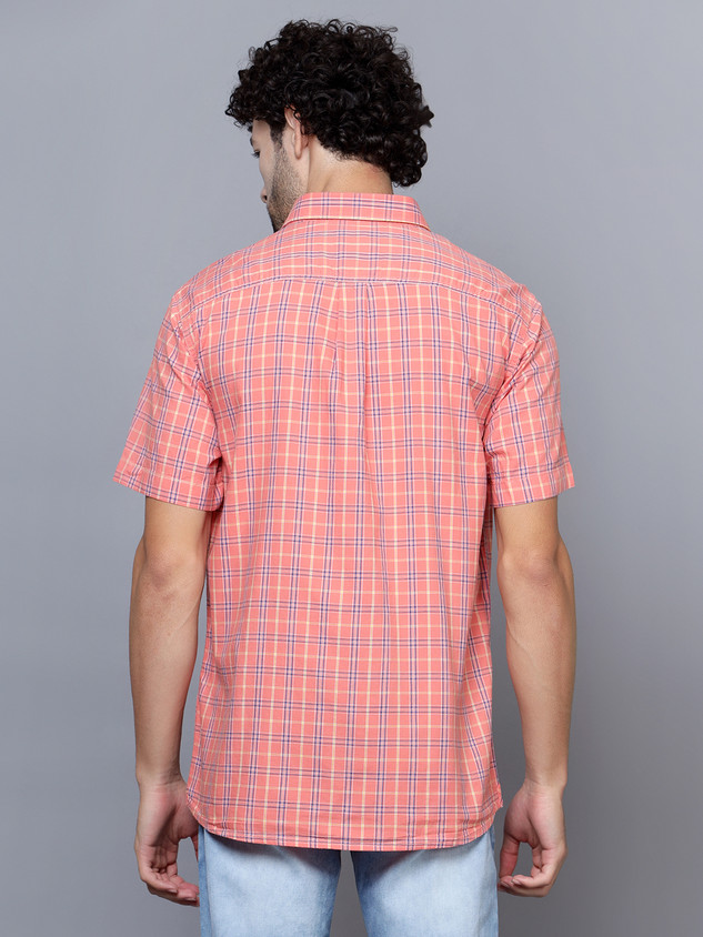 CANTABIL Men Checkered Casual Pink, Blue, Yellow Shirt Buy