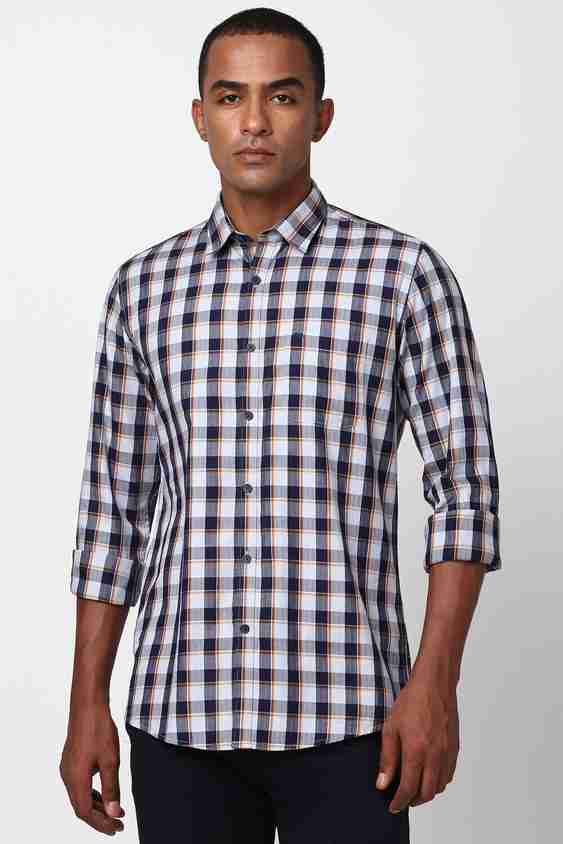 PETER ENGLAND Men Checkered Casual Grey Shirt Buy PETER ENGLAND