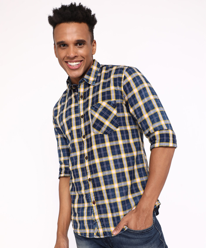 Flipkart Pepe Jeans Checked Shirts Pepe Jeans Men Checkered Casual