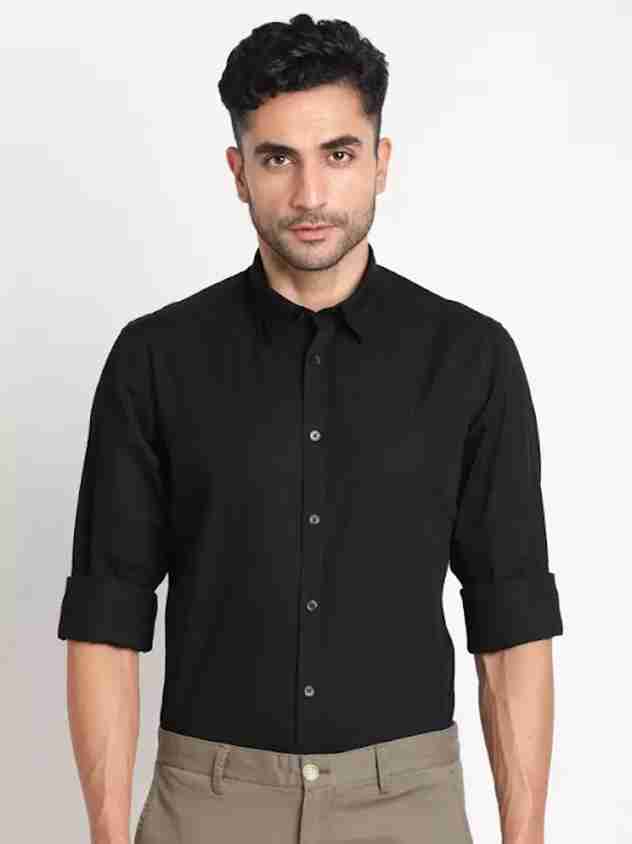 zxxx Men Solid Casual Black Shirt - Buy zxxx Men Solid Casual