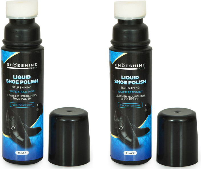 SHOESHINE Black Liquid shoe Polish (75ml) for all Smooth Leather