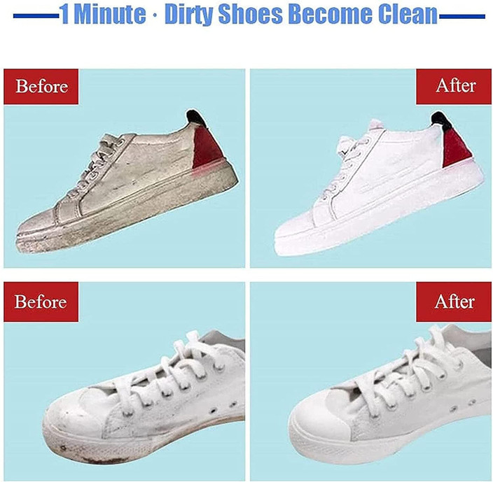 ASHGUJ White Shoe Cleaning Cream, Practical Shoe Cleaning Kit Shoe Cream  with Canvas Canvas, Leather, Nubuck, Patent Leather, Sports, Suede,