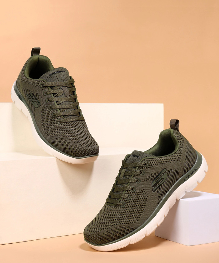 Walking Shoes Skechers On The Go Mens Green Slip On Skechers Go