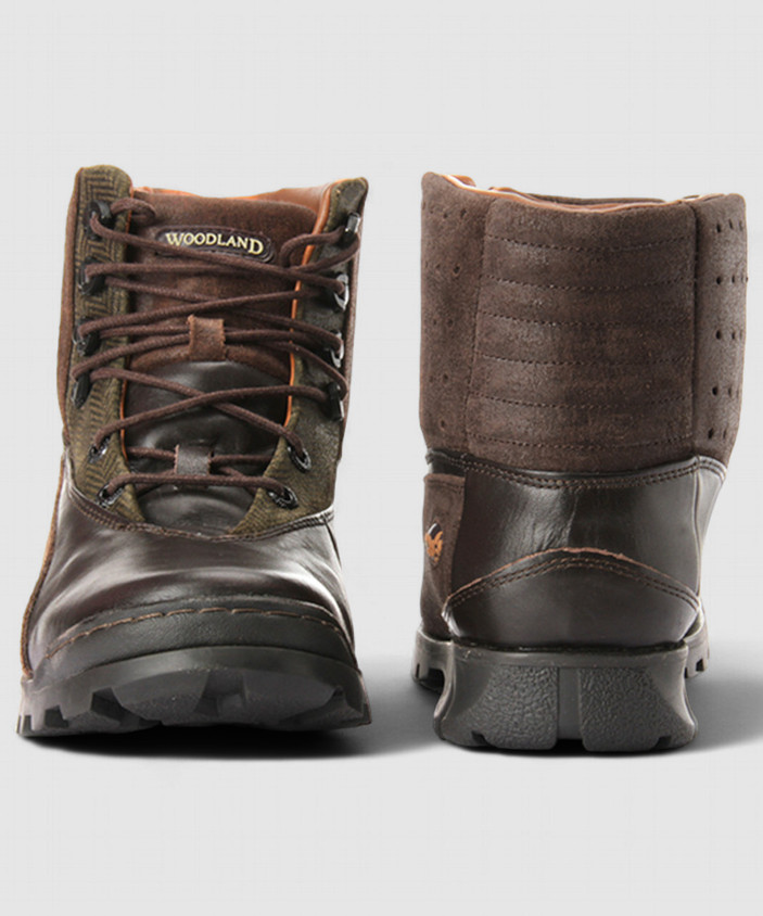 Hiking Boots Woodland Dark Brown High Ankle Length Boots Woodland