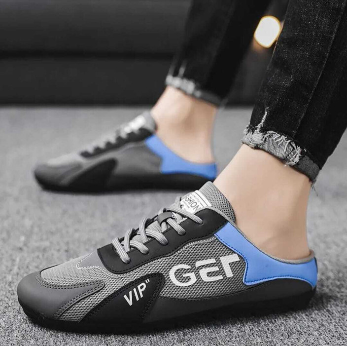 SWASTIK Open Stitched Design Lightweight Evening Wedding Slip for men  (Black,White,Grey, Walking Shoes For Men