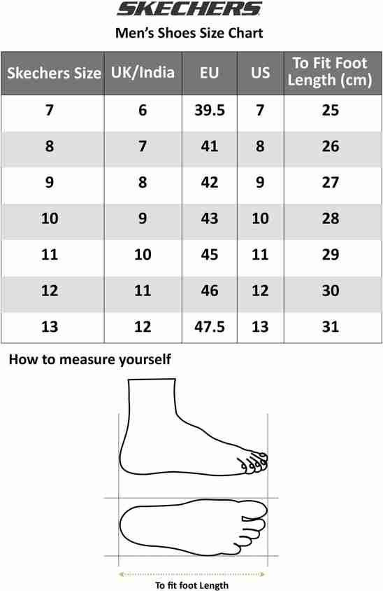 Extra Wide Skechers Men's Shoe Size Chart Buy Skechers