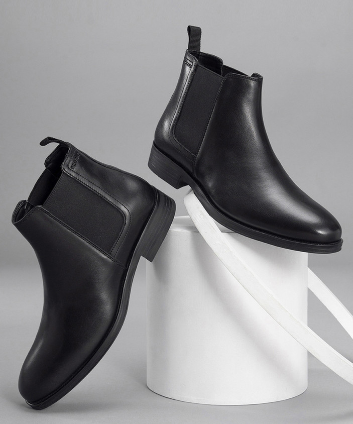 red tape slip resistant black boots