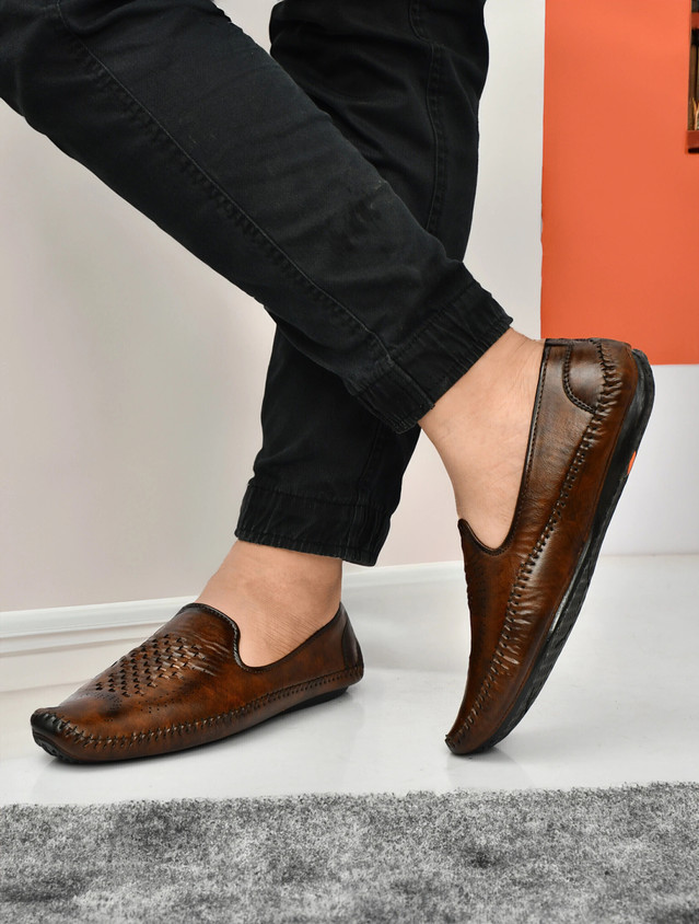 PROVOGUE Men's Synthetic Leather Loafers Lightweight AirMix