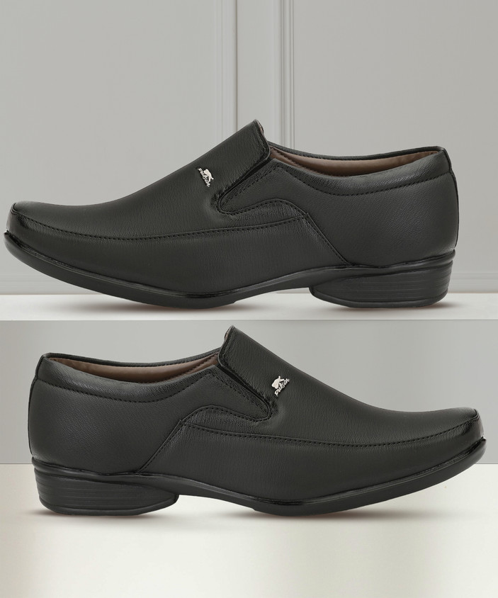 Stylelure Black Comfortable Formal Office Shoes Slip On For Men
