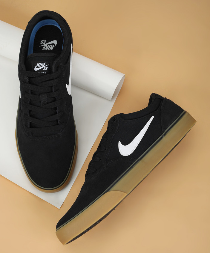 Nike Men's Sb Check Solarsoft Skate Shoes Black/white Black