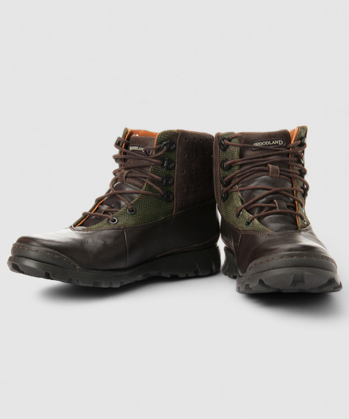 Woodland Dark Brown High Ankle Length Boots WOODLAND Boots For Men