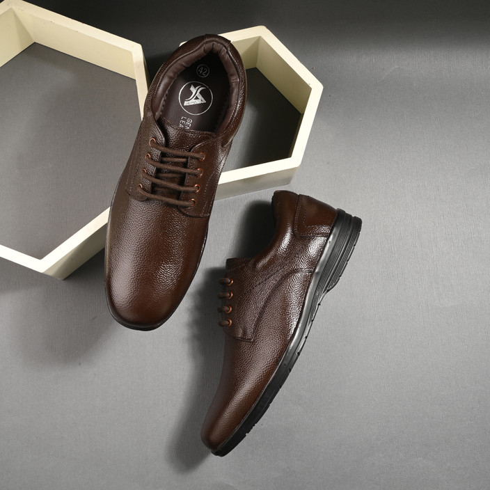 Lace Auserio Formal Shoes AUSERIO Genuine Leather Formal Shoes Brown Lace  Up Light|Comfort