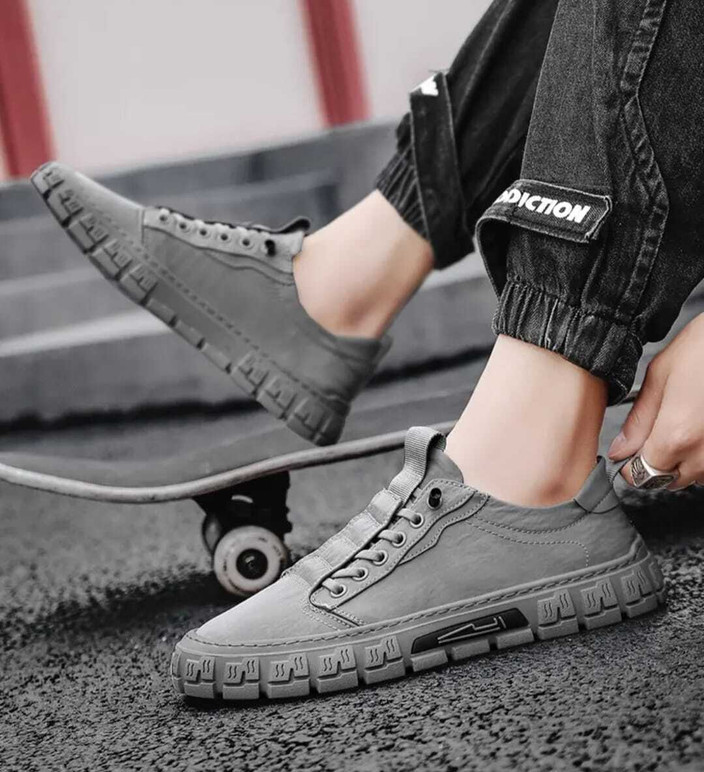 HOT Canvas Casual Shoes For Men Mens Grey Canvas Shoes