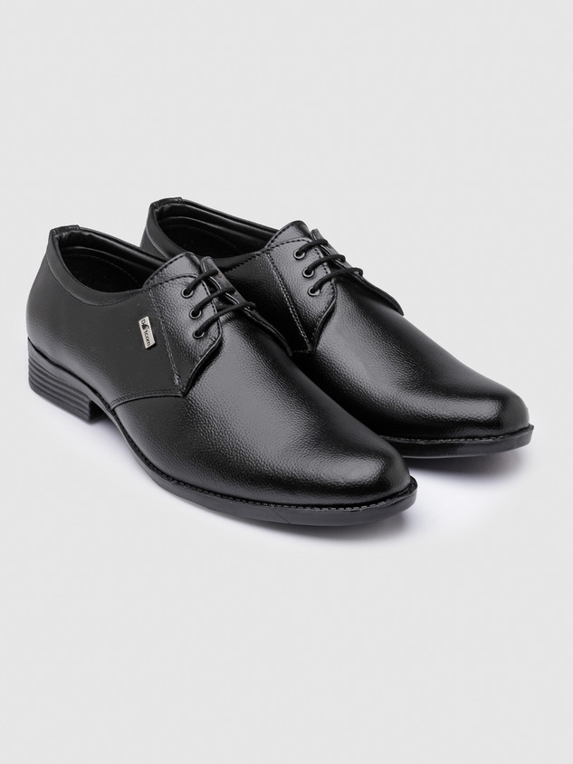 Black Action Derby Shoes For Mens Action Lightweight Comfortable