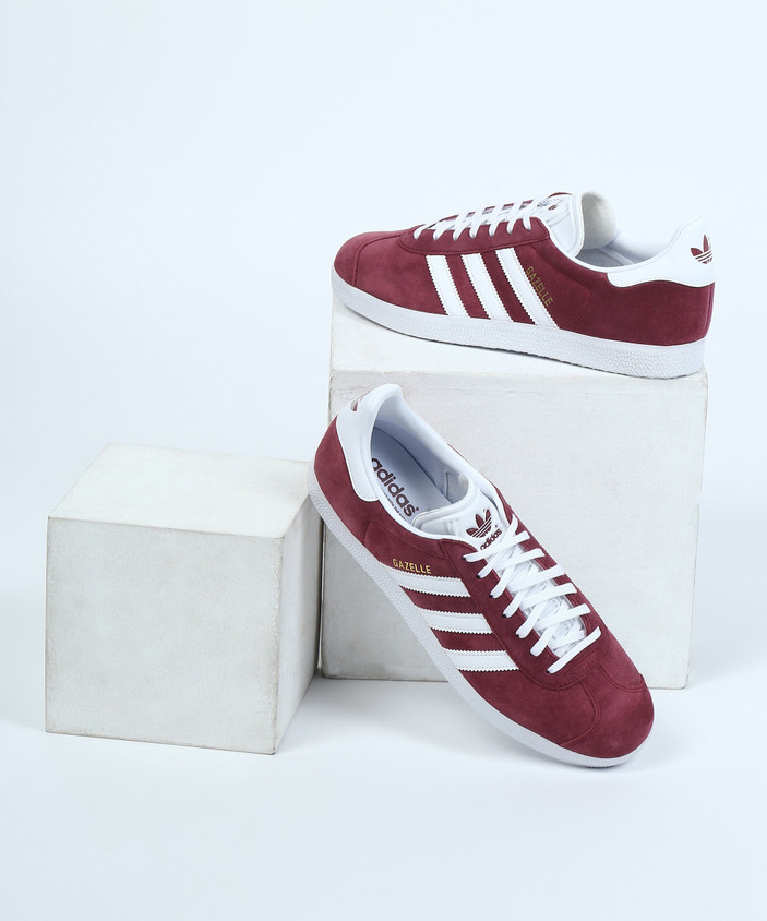 Adidas Gazelle Trainers Mens Adidas Burgundy Shoes Originals